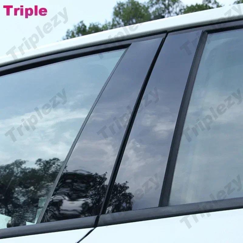 Mirror Effect Car Door Center Column Window Middle B C Pillars Post Glossy Piano Black Cover Trim For BMW 5 Series E60 2004-2010