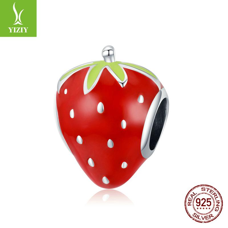 S925 Silver Colorful Fruit Loose Beads Collection Picture, Summer Pineapple Lemon Diy Bracelet Beaded Accessories