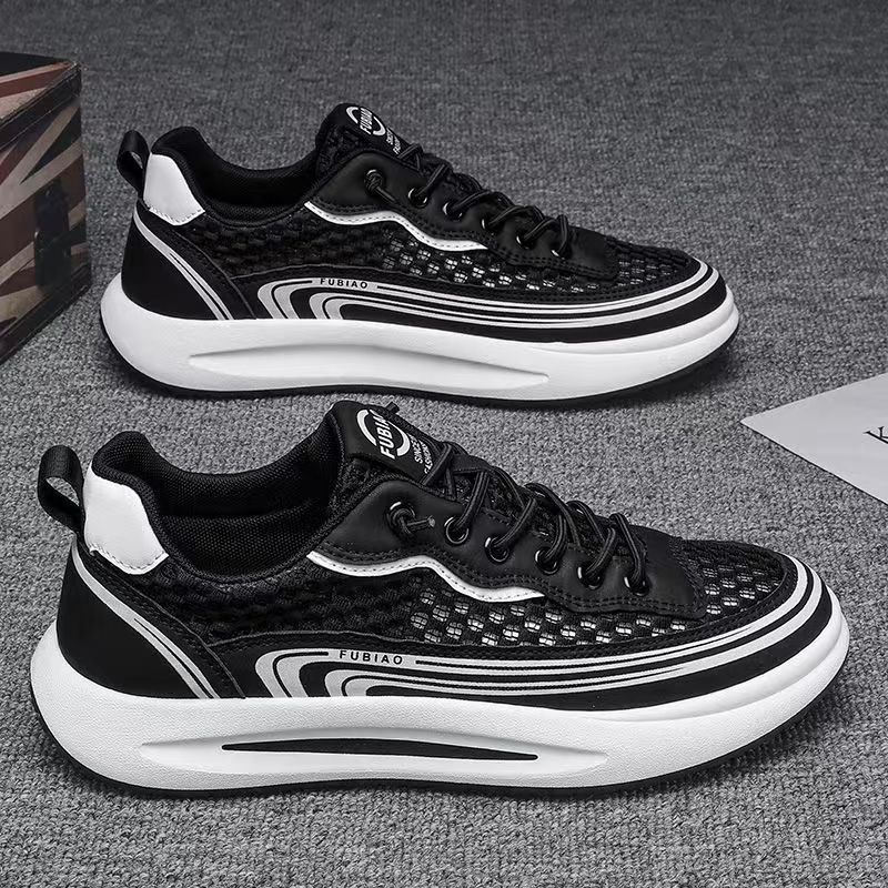 

Летняя новая мужская обувь, повседневная обувь, мужская дышащая сетчатая спортивная обувь, удобная и модная 44 чёрный