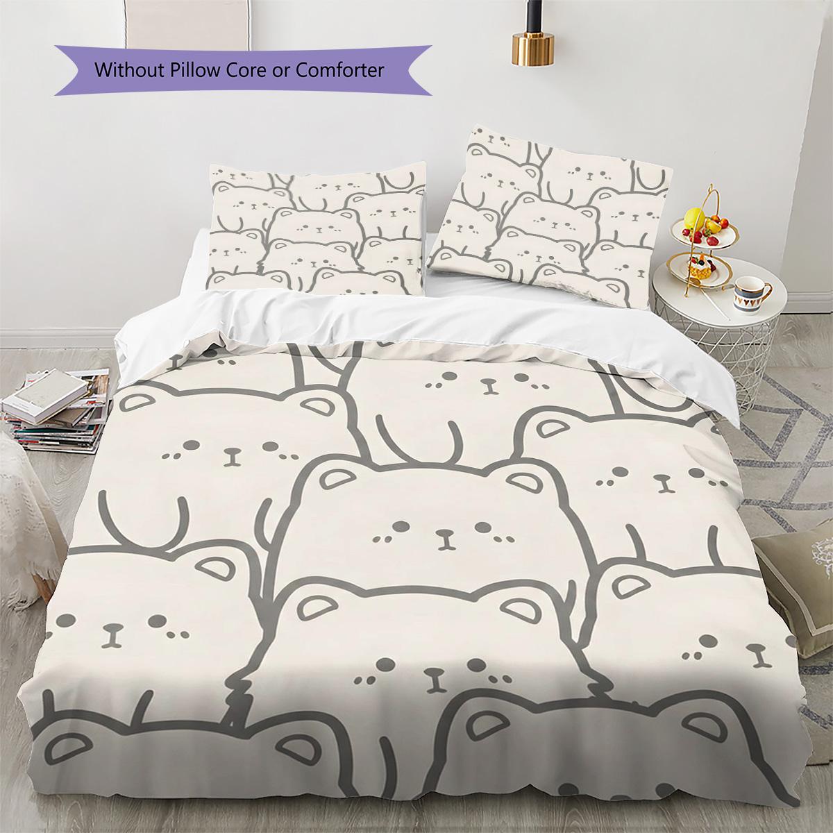 

Polar bear Pattern Bedding Quilt Set Quilt Cover Pillowcase Home Decoration Birthday Gift (1 * duvet cover + 2 * pillowcase, without core) 135x200cm