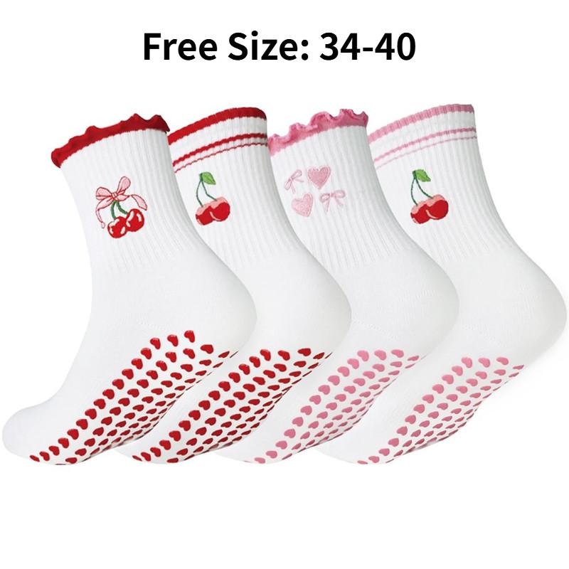 Yoga Socks Women Autumn Winter Mid Calf Professional Non Slip Floor Socks Fitness Dance Pilates Sports Socks