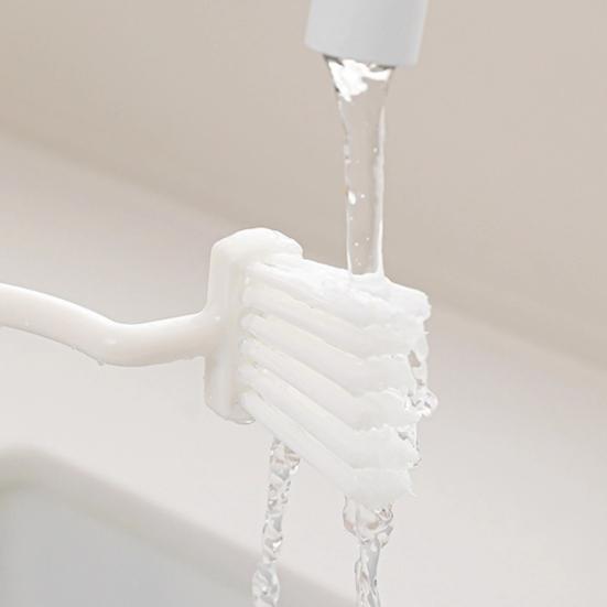 Toilet Brush with Extended Bristles S-Shaped Head No Dead Corners Wall-Mounted Long Handle Stain Removal Toilet Scrubber