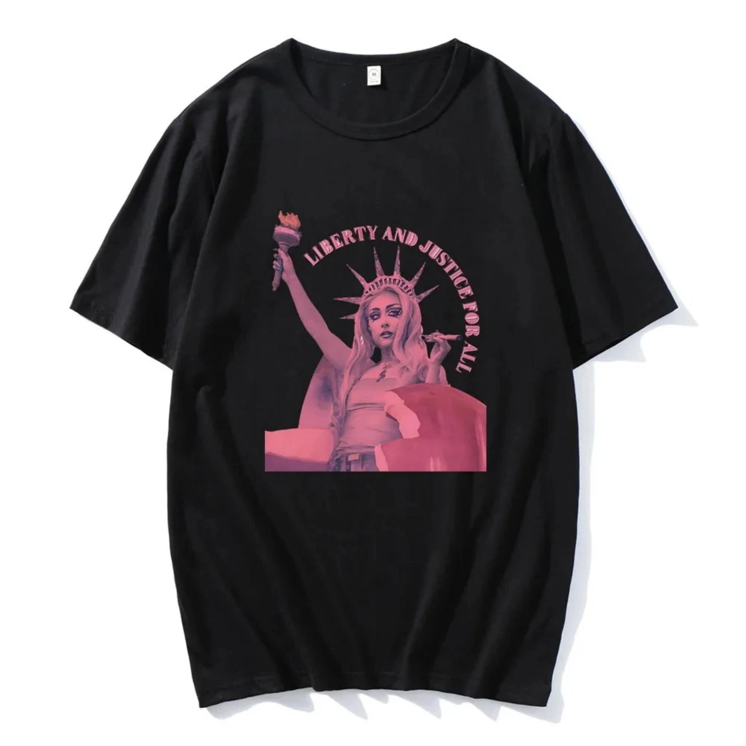 Chappell Roan The Midwest Princess Tour T-shirt Cotton Tees Short Sleeve Casual Summer Men Tee-shirt Graphic Pink Tops 71759 XXXXXL чёрный