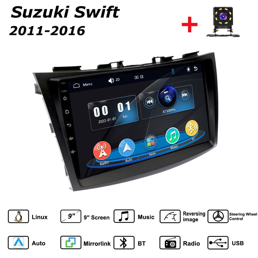 Car Radio Multimedia MP5 Player Head Unit Stereo BT For Suzuki Swift 2011-2016 чёрный
