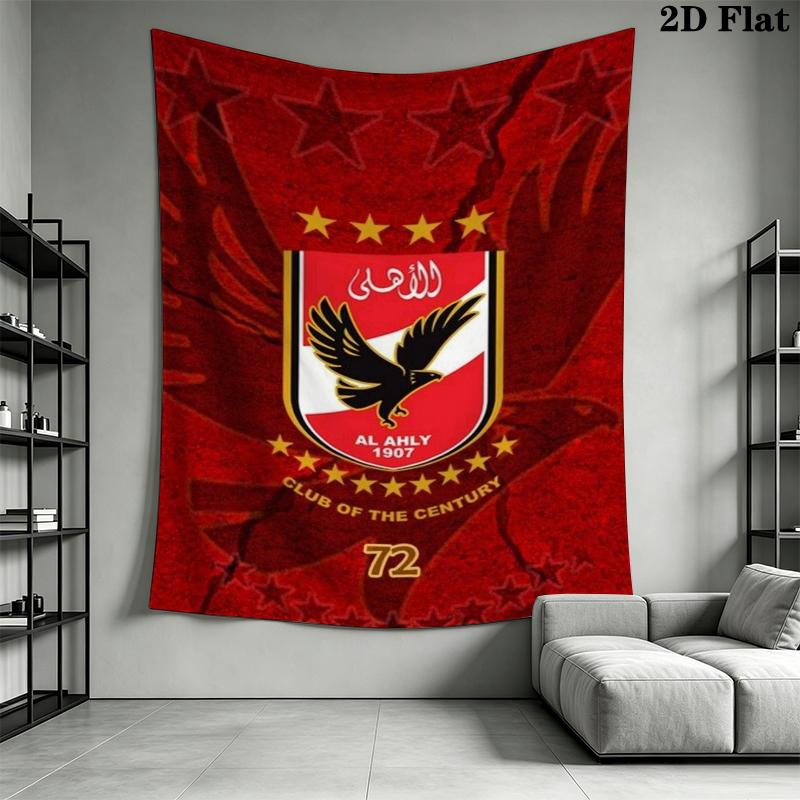 Al Ahly Wall Tapestry Aesthetic Wall Hanging Printed Fabric Blanket Decorative Tapestries for Bedroom Living Room Home Decor