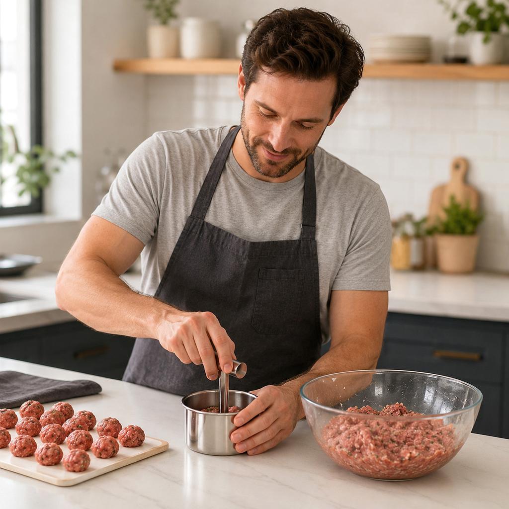 Fleischbällchen-Maker Handpresse Werkzeug, Lebensmittelgeeignetes Material für die Heimküche, DIY Fischbällchen, Schweinefleischbällchen und Ballformer