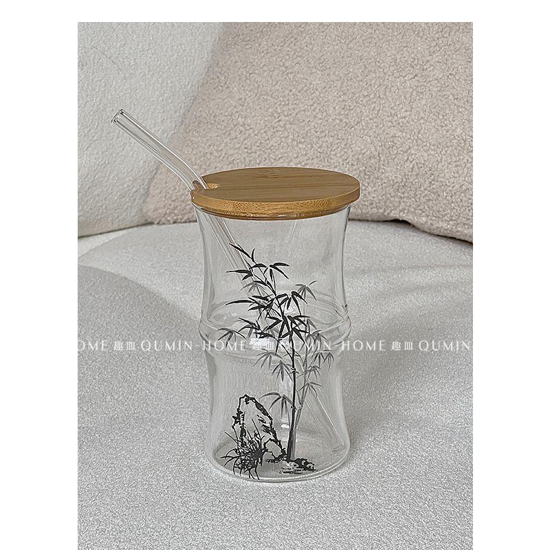 Cute China Panda Glass Creative Tea Bottle Single Transparent Coffee Cup Juice Panda Breakfast Milk Cup Glassware for Drinking