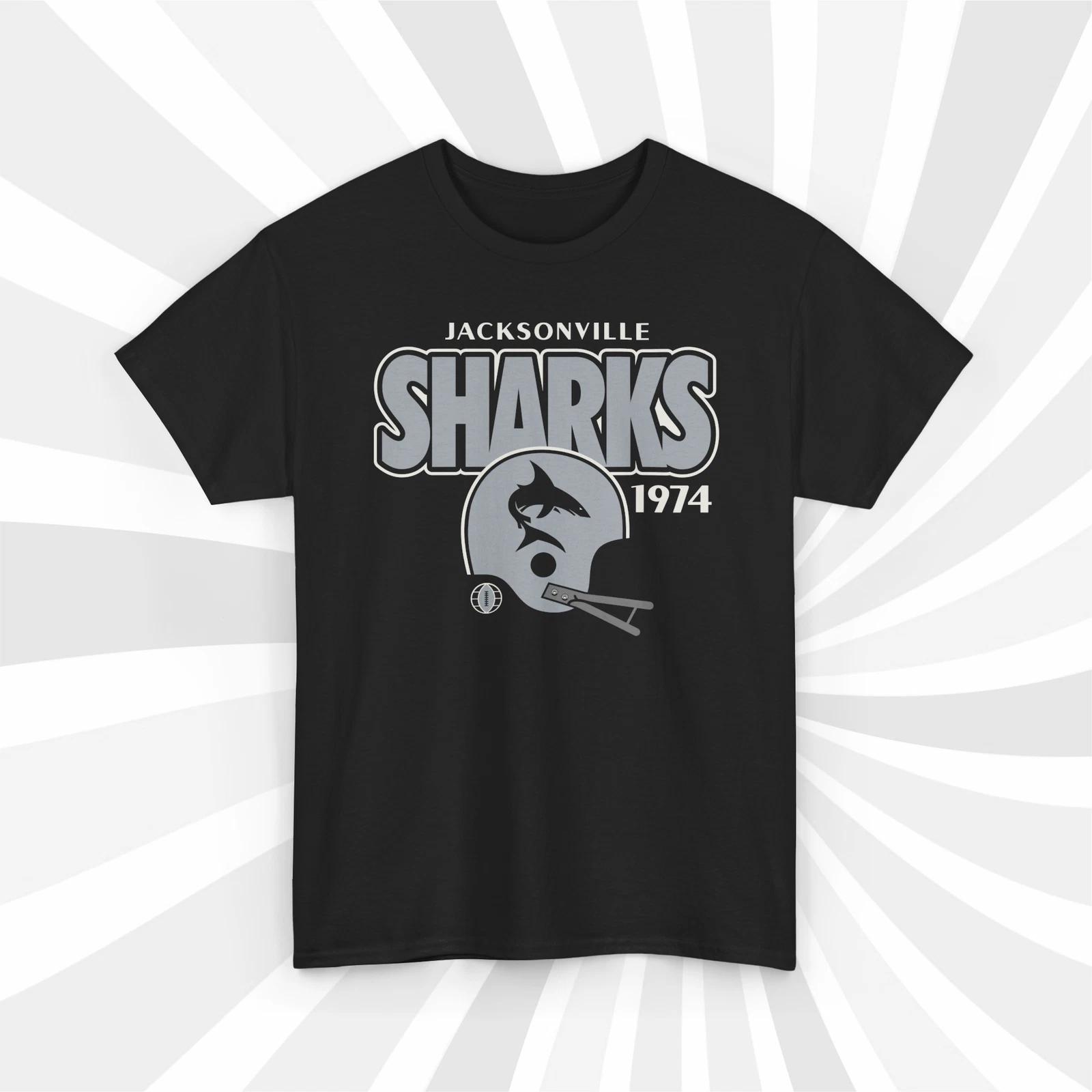Jacksonville Sharks 1974 WFL Vintage Football Helmet T shirt - Jaguars 4XL