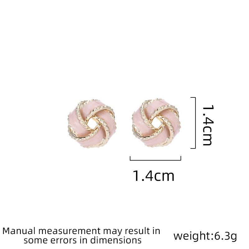 SUYU Women's Fashion Design Light Luxury Vintage Earrings Enamel Craftsmanship Niche Design Sense Concentric Knot Earrings