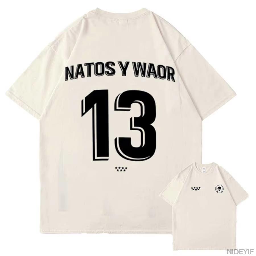 NATOS WAOR Merch Koszulka na Tournee 2026 dla Mężczyzn Kobiet Hiphop Streetwear Luźne Góry Bawełniana Koszulka NW5