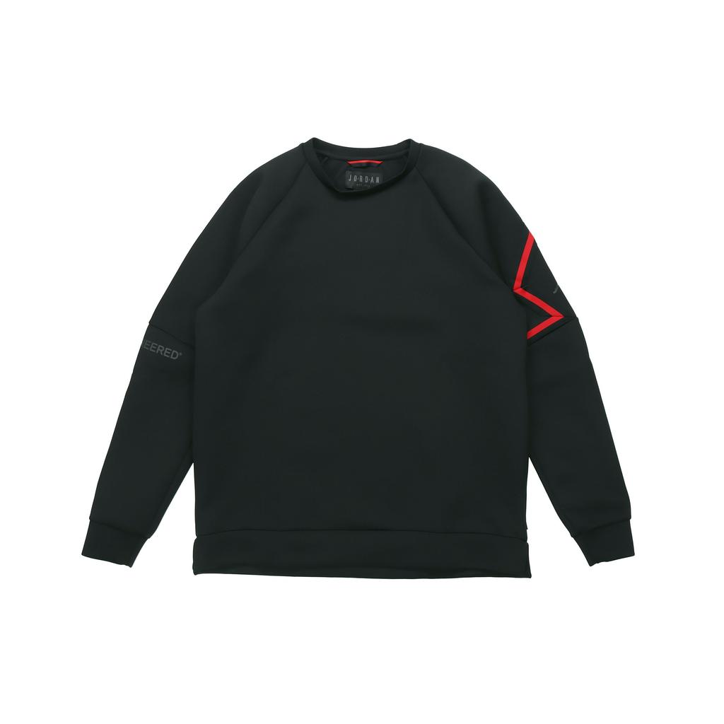 Jordan Space Cotton Crewneck Sweatshirt with Arm Mini Logo Men Sweatshirt Black 939945-010