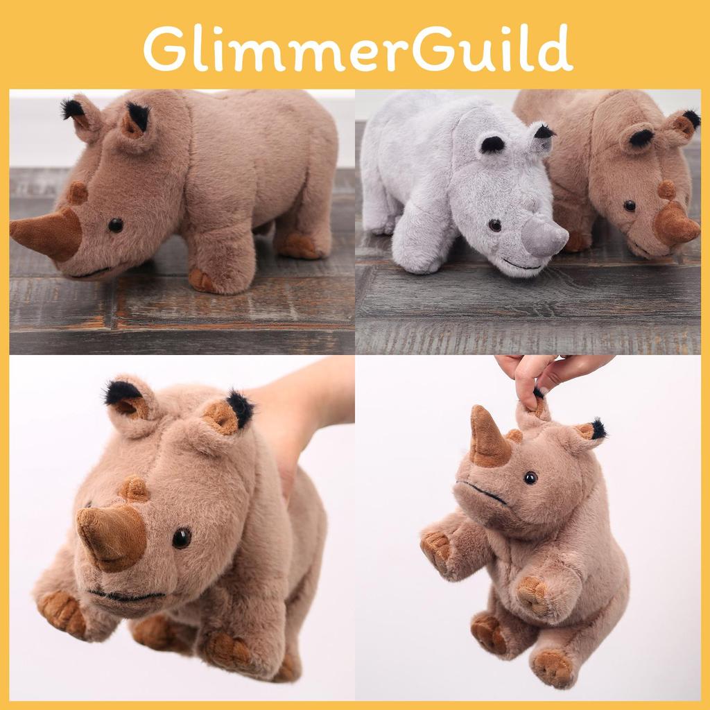 Rhino Plush Toy Stuffed Animal Doll For Kids Gift Cartoon Decoration Bedroom