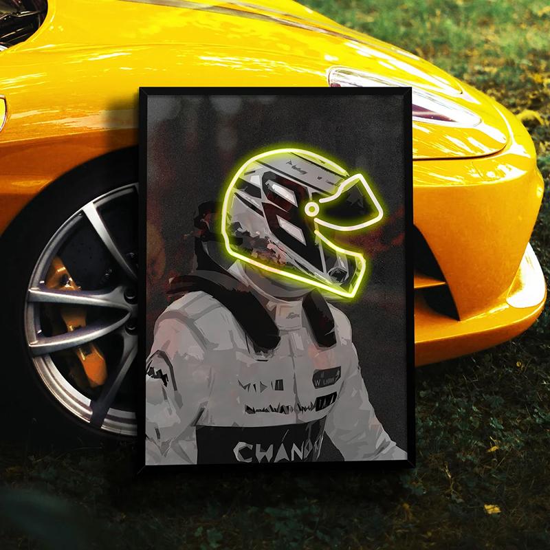 Racer Poster Motorsport Fan Gift Canvas Wall Art Poster and Prints Modern Abstract Art Painting Wall Picture for Home Room Decor