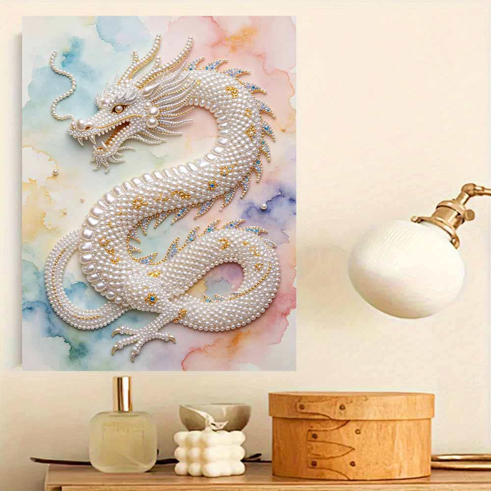 Handmade Exquisite Chinese Dragon Pearl DIY Painting Creative Interior Wall Art Fine Gift For Household Home Space Beautification Display Decor