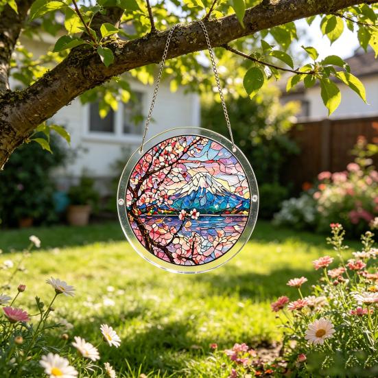 Acryl Puzzle Sonnenfänger, Heißluftballon Bunte Sonnenfänger Puzzle zum Fensteraufhängen, 7,48 Zoll DIY Bastelpuzzle für Erwachsene, Ideales Geschenk für