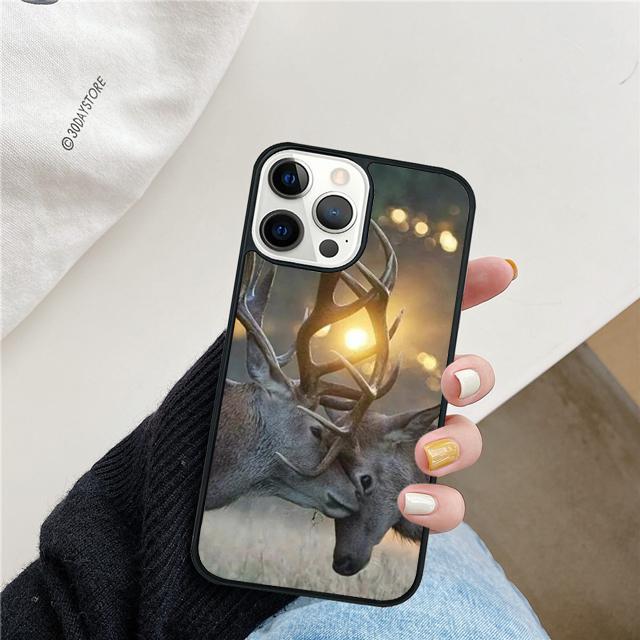 Beautiful Nature Wild Reindeer Moose Stag Phone Case Cover For iPhone 17 Air 15 16 14 13 12 Pro Max 11 Pro Max Plus