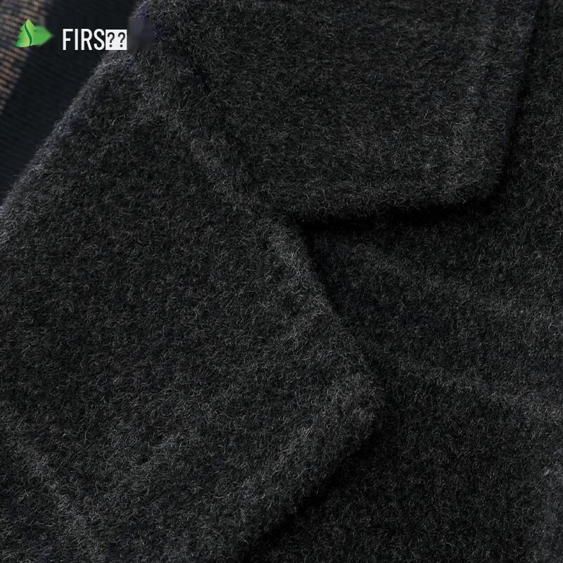 Shanshan Men's Mid-Length Lamb Wool Blend Trench Coat