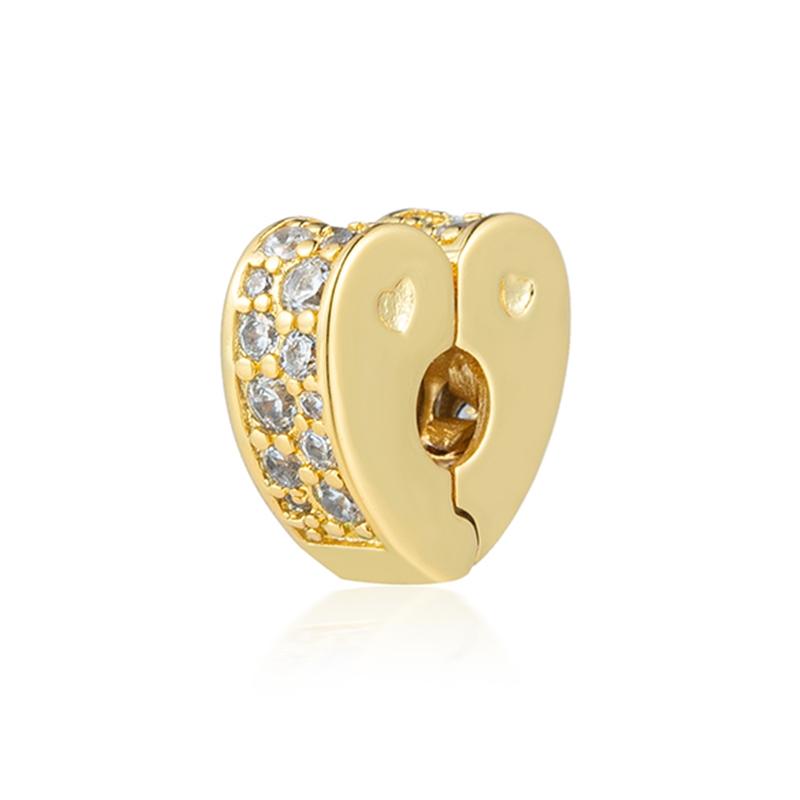 Sparking Gold Plated Charm Beads Pendant Fit Original Snake Copper Bracelet Necklace Beads For Diy Jewelry Women Gift