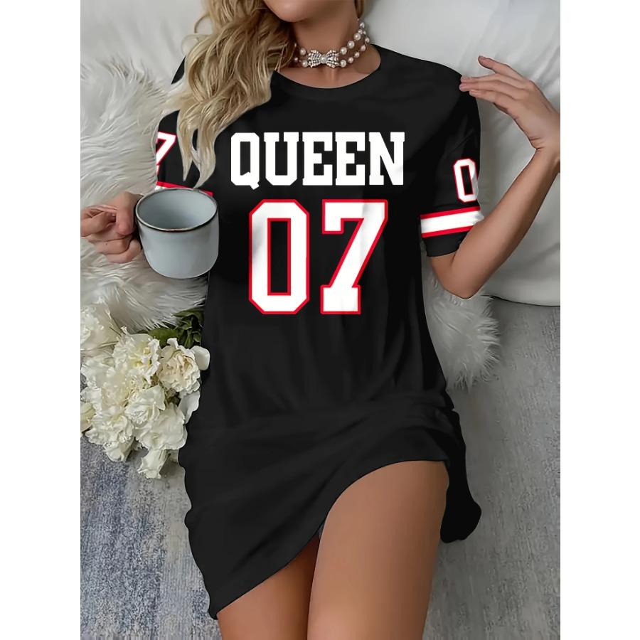 Dámské černé a červené akcentové šaty Dámské šaty s krátkým rukávem Elegantní pohodlné domácí oblečení Y2k Dámské oblečení Oblečení pro ženy
