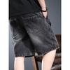 High-end Denim Shorts Men's Summer Washed Old American Retro Five-point Pants Loose Trend Tooling Middle Black Cargo Pants