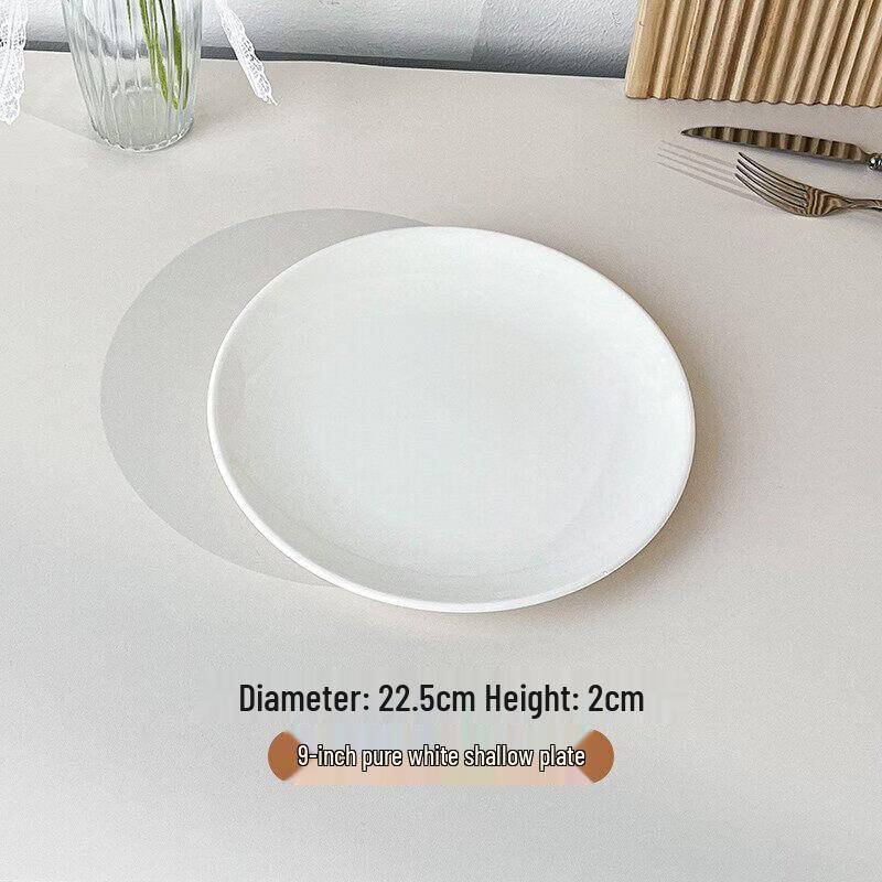 Qiwei Nordic Style Round Ceramic Dinner Plate