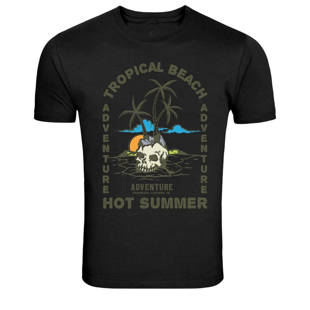 Tropical Beach Adventure Skull Island Summer T-Shirt