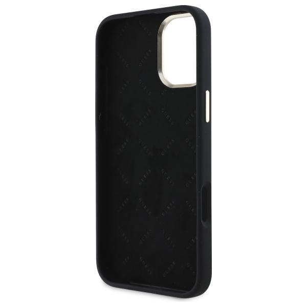 Guess Guhcp16Sm4Dgpk Iphone 16 6.1      Czarny/Black Hardcase Silicone Logo Strass 4G