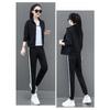 Versatile Casual Stand Collar Open Cardigan Two Piece Sports Suits for Women Fashion Spring Autumn Outfits