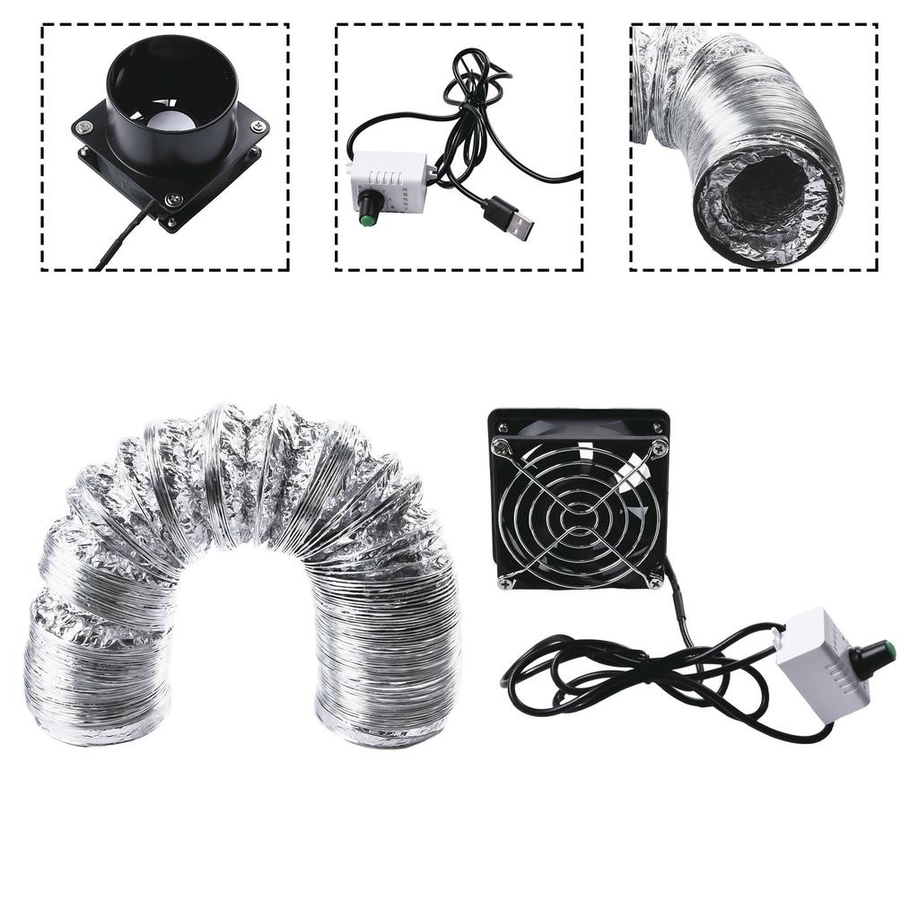 Assorbitore di Fumo Estrattore di Fumi Tubo Condotto Ventola di Scarico USB Velocità Regolabile Accessori Assorbitore di Fumo Accessori Cappa da Cucina