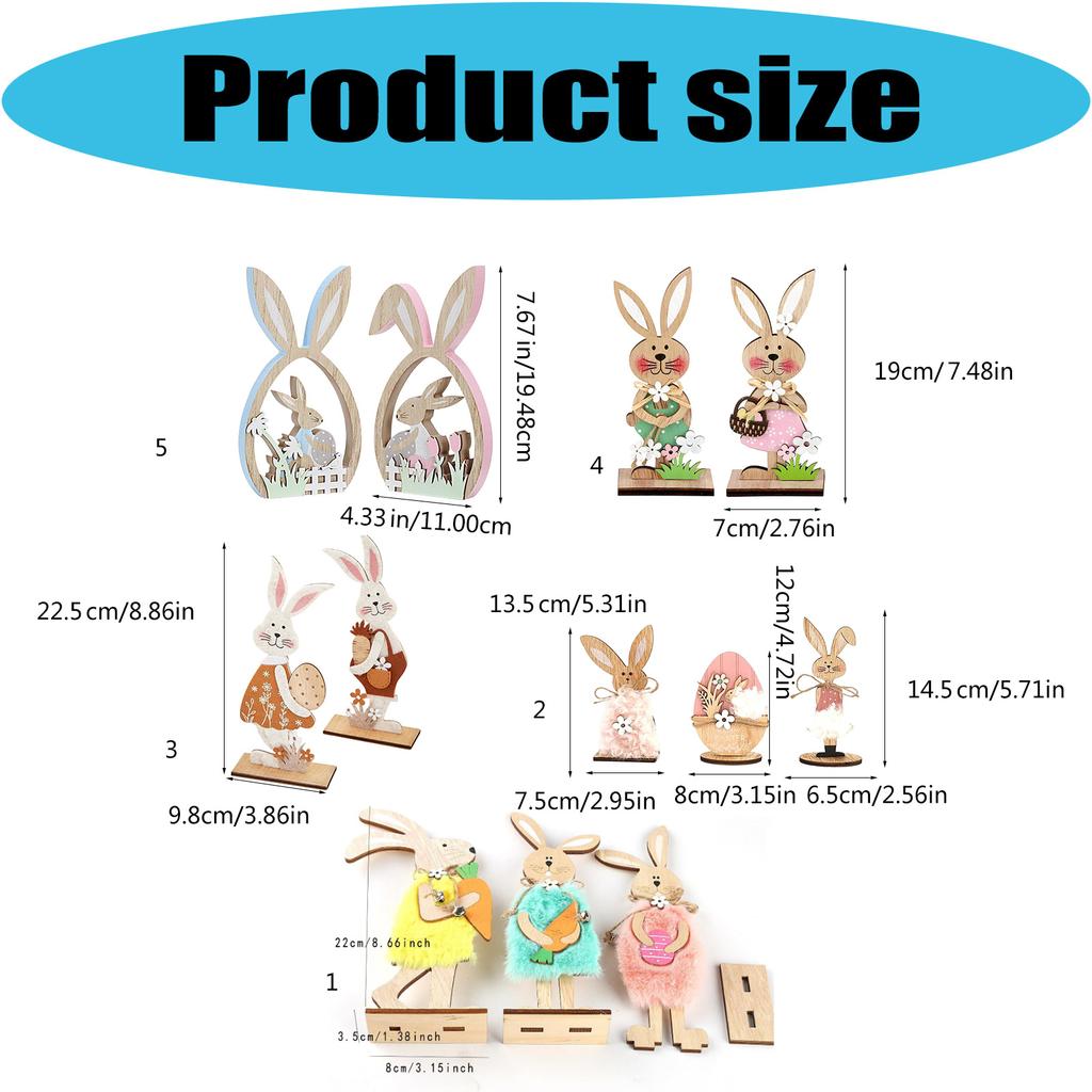 Easters Decorations Easters Bunnies Wood Ornament Easters Tabletop Centerpieces Signs Easters Party Supplies Gifts