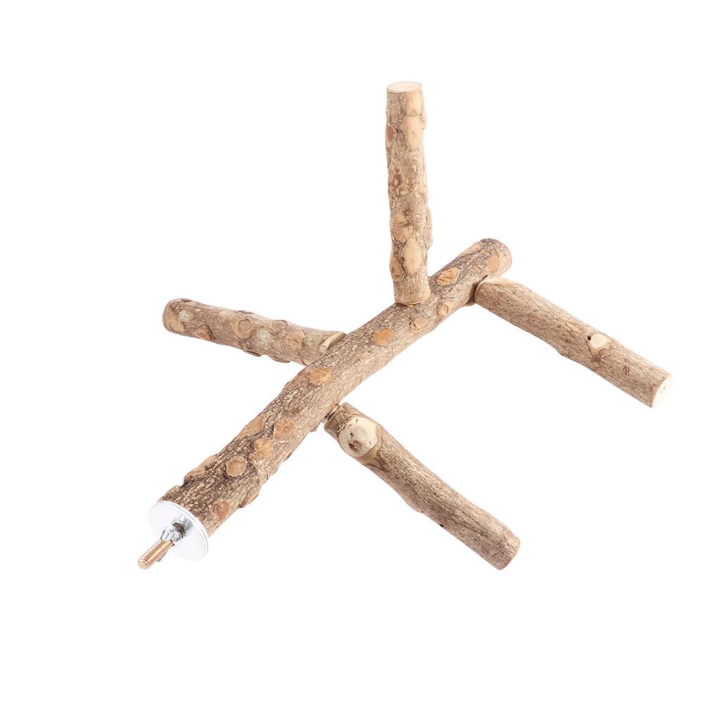 Finches Wooden Natural Conure Bird Perch Parrot Toy Chewing Stick Wood Stand