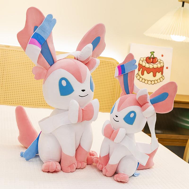 75CM Big Size Pokemon Sitting Sylveon Plushies Cartoon Anime Stuffed Comfortable Soft Doll Bolster Decorate Cushion Holiday Gift