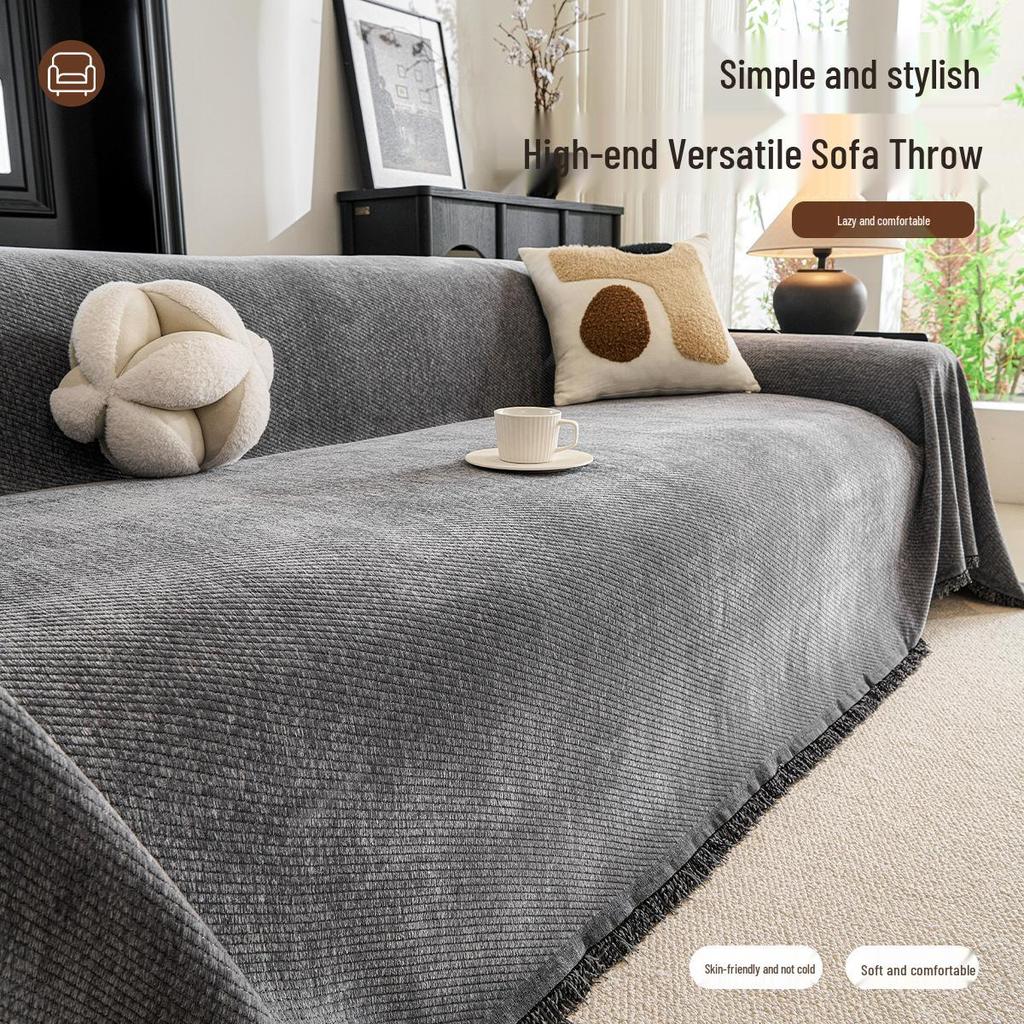 Cross-Border All-Season Chenille Sofa Cover Towel - Universal Fit Cushion Full Cover