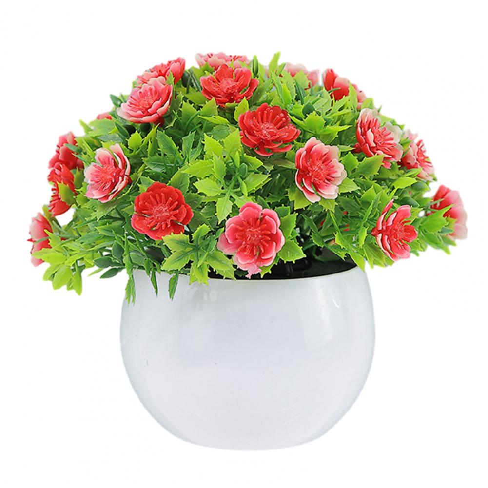 14 x 13 cm große künstliche Topfpflanze, realistische Bonsai-Figur, grüner Eukalyptus, für Zuhause, Büro, Terrasse, Schreibtisch, Garten.