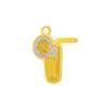CARLIDANA 2PCS Manna High Quality Stainless Steel Emenal Flower Drinks Gold Color Non Tarnish Beach Ocean Charms for DIY Jewelry
