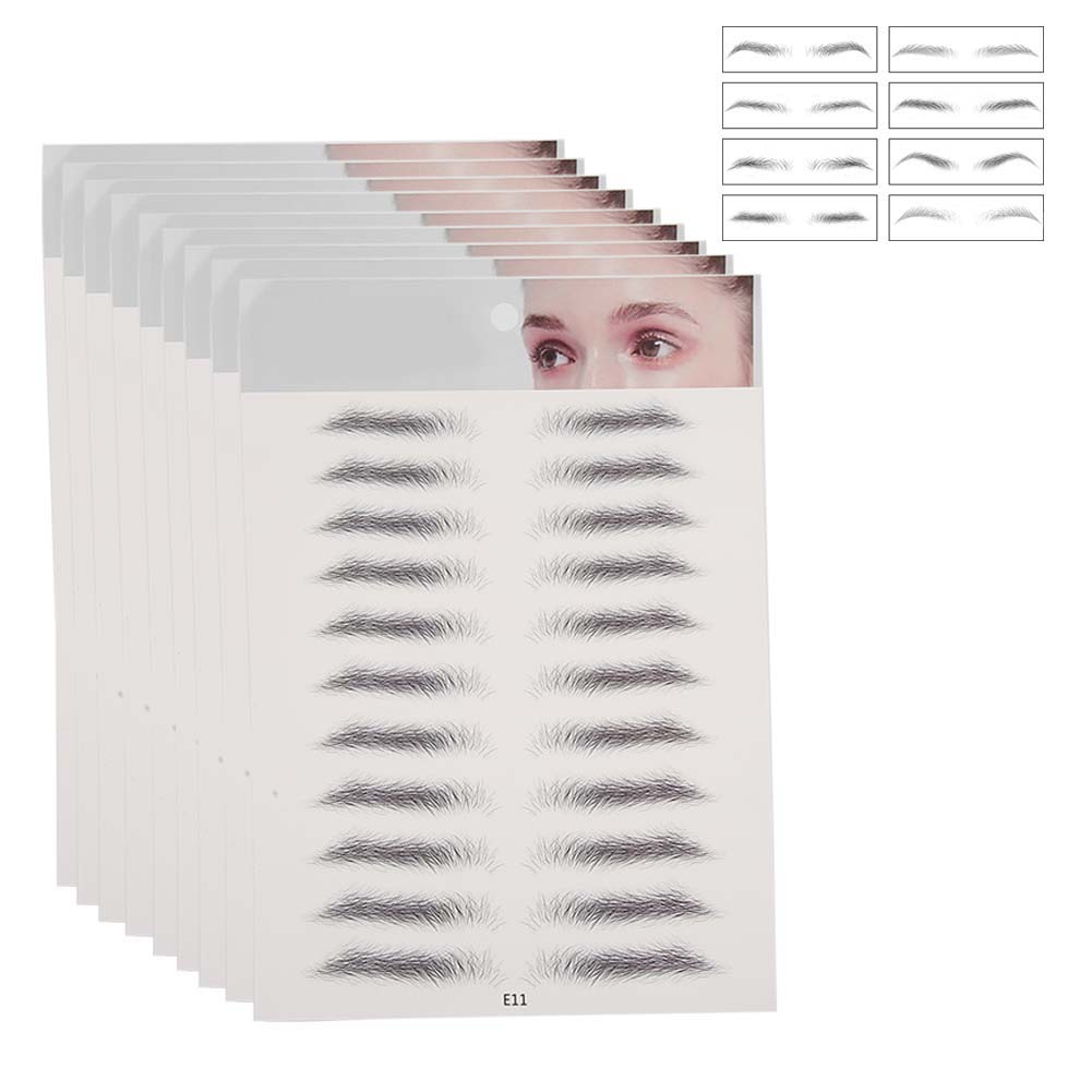 

8шт. Наклейки для бровей с татуировкой, водонепроницаемые, дышащие, долговечные, инструмент для татуировки накладных бровей