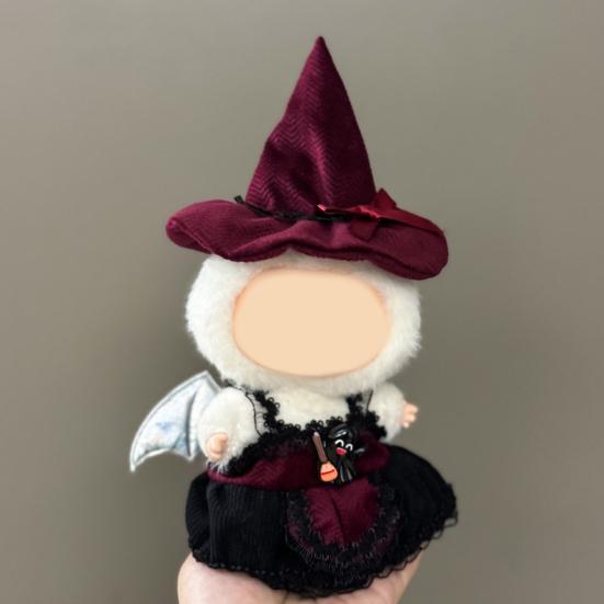 Mini Plush Doll Clothes Sweater Hat Dress Soft Doll Outfits Easy Wear Christmas Halloween Clothing for 17cm Dolls