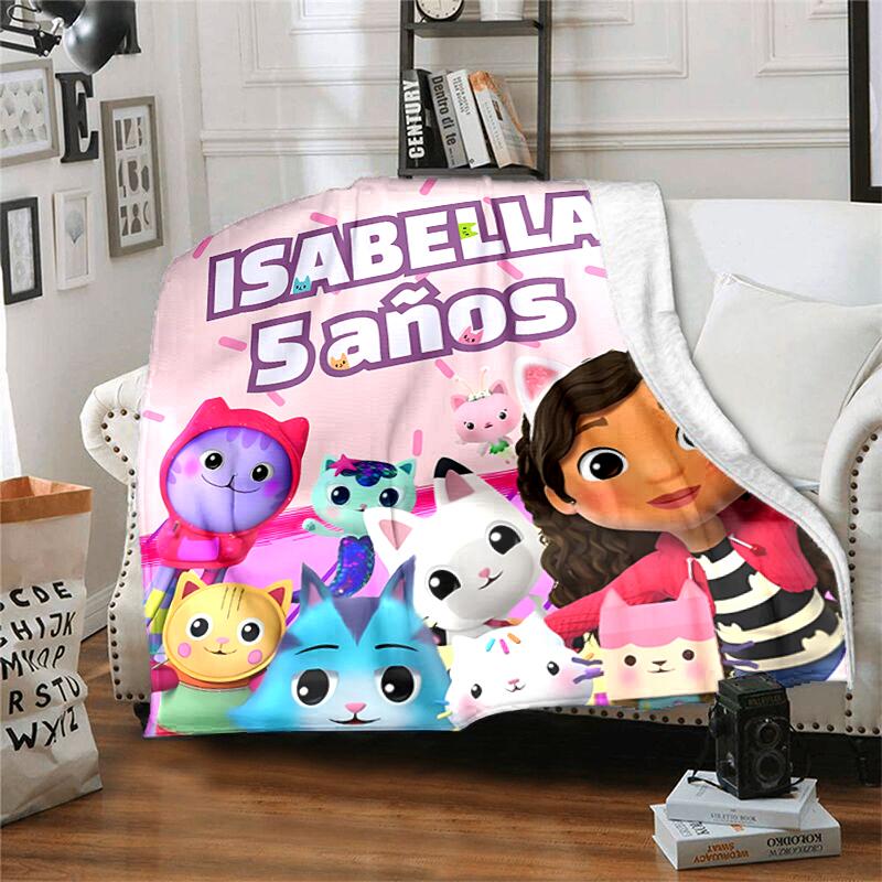 1pc Blanket Gabby's Dollhouse Print Design, Lightweight Blanket for Sofa, Bed- Soft &Warm, Gift for All Seasons like Christmas, Halloween
