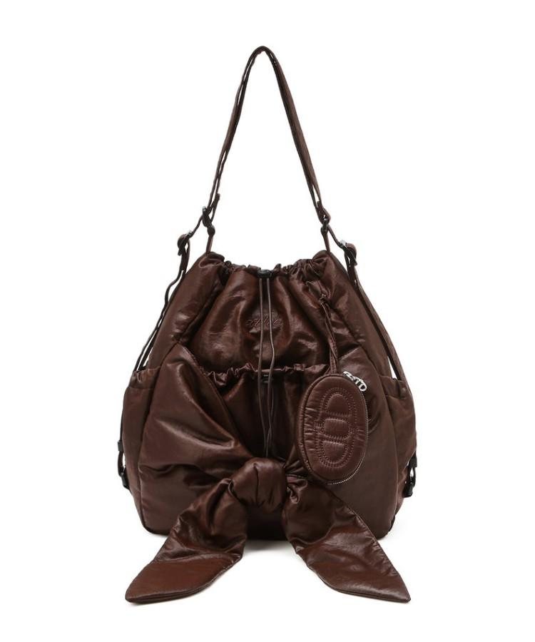 Athe Vanessabruno [Ruban] Brown Dupeskin Ribbon Backpack And Shoulder Bag S Aaba6E917W2