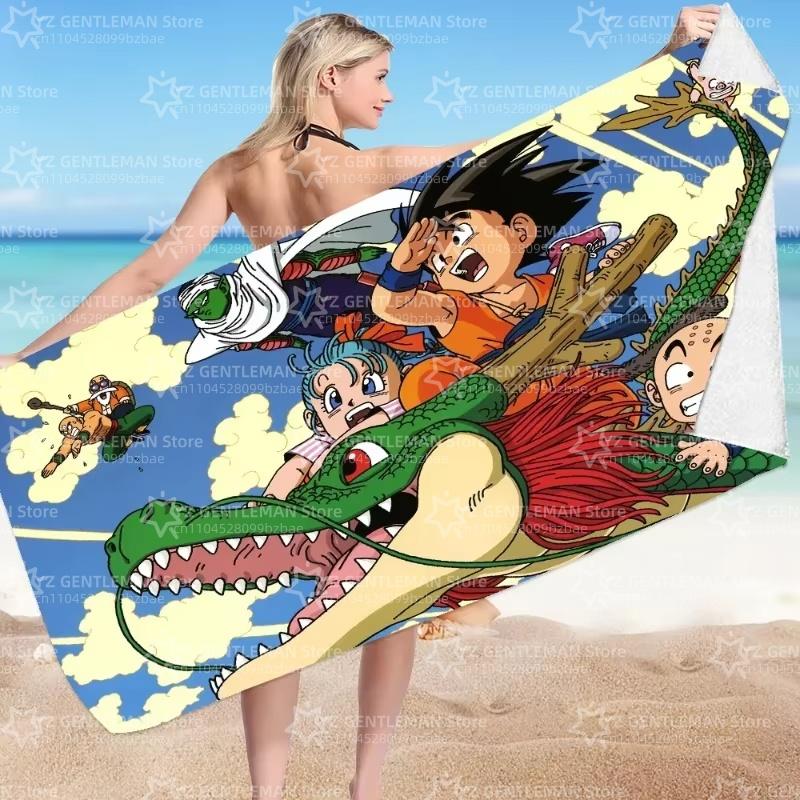 Dragon Ball Goku Beach Towel Anime Saiyan Summer Towels Bathroom Bath Towel Swim Towels Travel Beach Towel Quick Dry Kids Gift