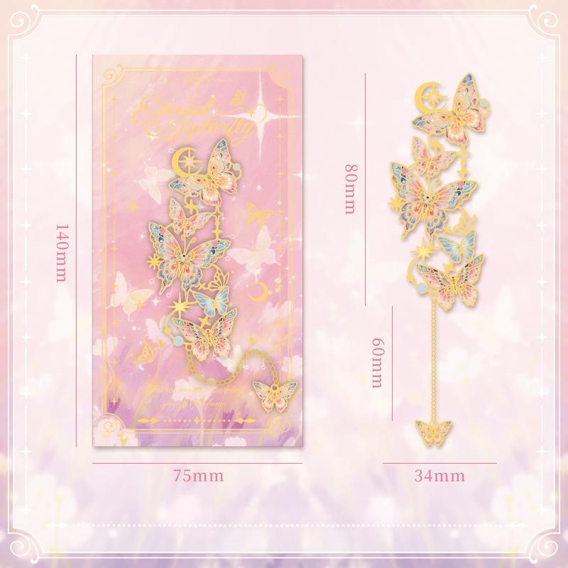 Butterfly Orbit Metal Bookmark Elegant Hollow-Out Butterfly Shape Page Clipper for Students Reading Vintage Book Accessories