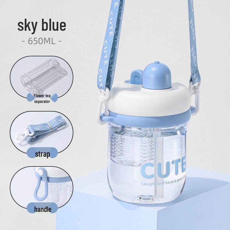 Customizable Summer Flower Tea Straw Cup - Portable, High-Value Plastic Gift for Students & Couples