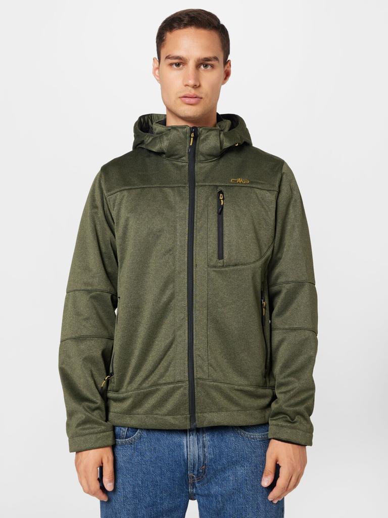 CMP Men's Mottled Softshell Jacket with Detachable Hood (3A01787N-M) Green Oil