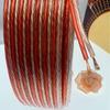 600-Core Transparent Red & White Car Audio Speaker Cable