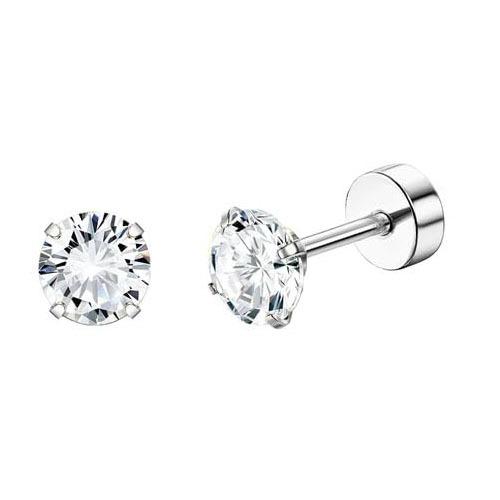 Florideco 1Pair Hypoallergenic Flat Back Stud Earrings for Women Men Surgical Stainless Steel Cartilage Studs Earrings Piercing