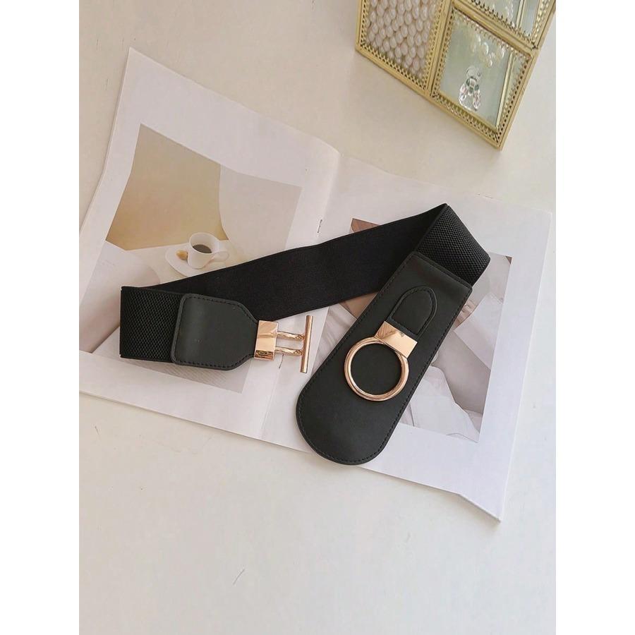 1pc Women Solid Color Vintage Casual PU Leather Waist Belt, Versatile Fashion Accessory For Dresses And Coats Summer, School Halloween Costume