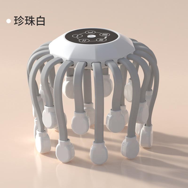 

New Rechargeable Vibration Full Head MassagingTool Spider Sleep Aid Electric Head Massage Machine Relieve Fatigu Relax Health Care белый