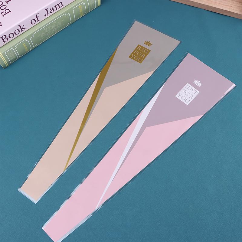 48/50Pcs Transparent Single Rose Flower Packaging Bag Gift Wrapping Paper Wedding Floral Package Valentine'S Day Party Decor
