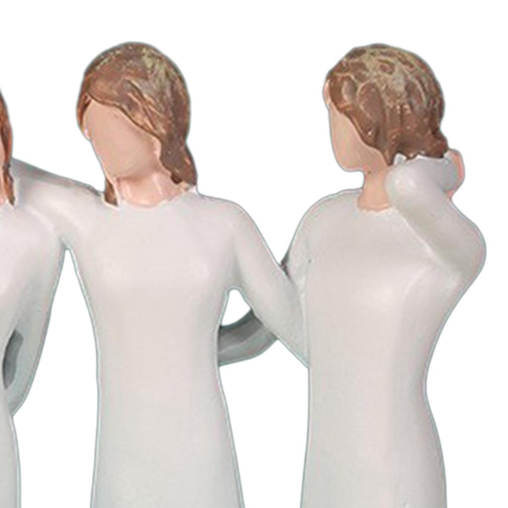 Sister Figurine Tabletop Sculpture Hand Painted Figure Sister Gifts for Centerpiece Thanksgiving Christmas Bedroom Home Decor