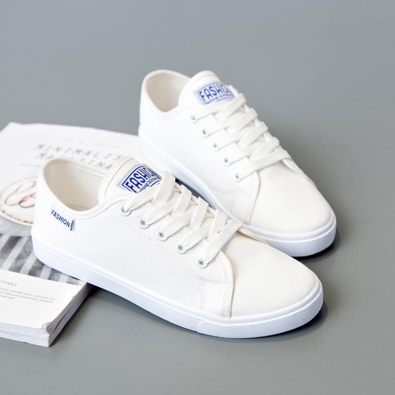 

Холщовая обувь, женская обувь, весенне-летняя корейская дышащая повседневная обувь на плоской подошве, белые туфли для студентов 40 белый